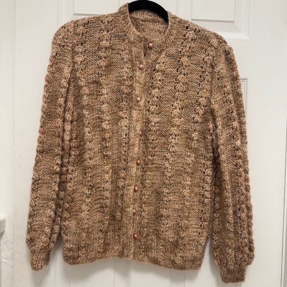 Blush Pink Hand Knit Cardigan - Picture 1 of 4